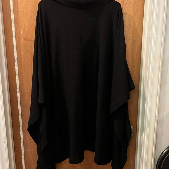 Size 4X - Melissa McCarthy Seven - Black Cowl Neck Poncho Like Sweater - Picture 6 of 7